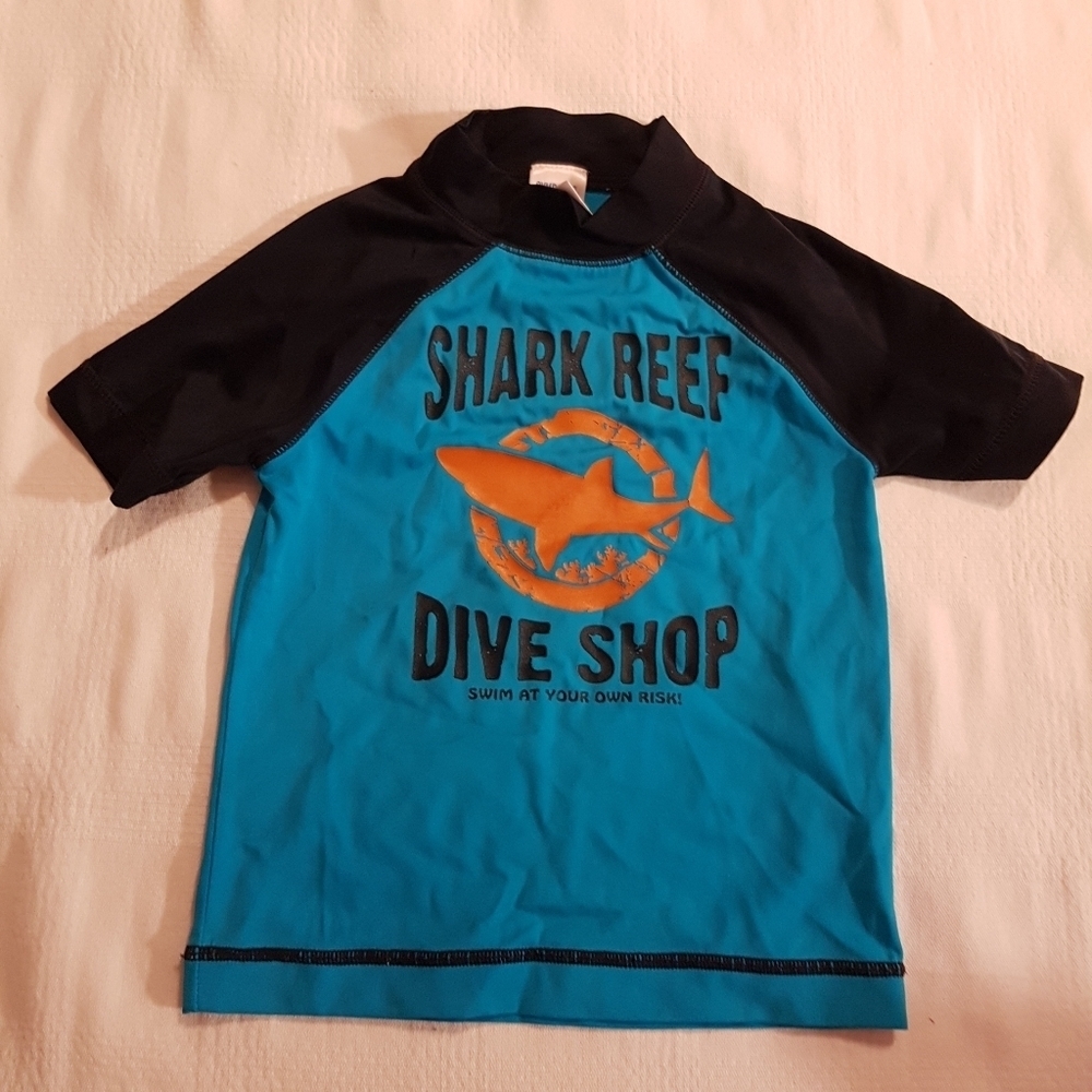 Gymboree boys size 3 shark swim rash guard
